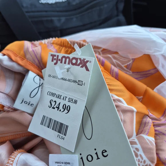 NWT Joie Orange and Purple Floral Pants - Picture 5 of 6